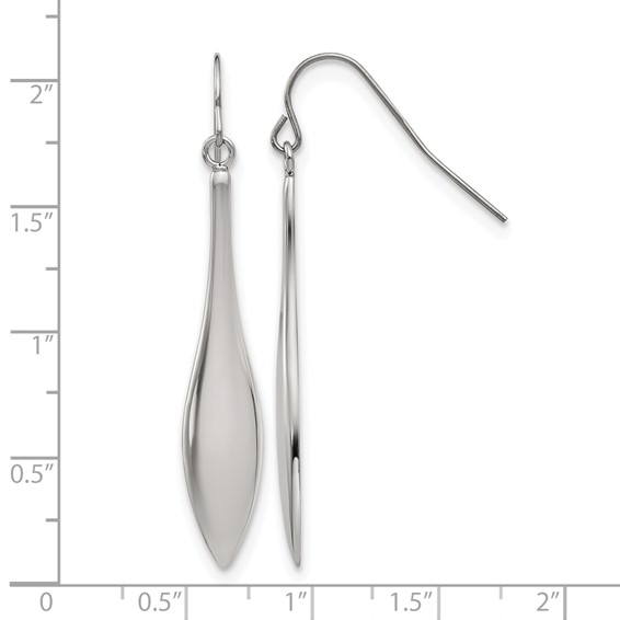 Chisel Stainless Steel Polished Dangle Shepherd Hook Earrings