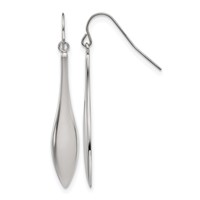 Chisel Stainless Steel Polished Dangle Shepherd Hook Earrings view 1