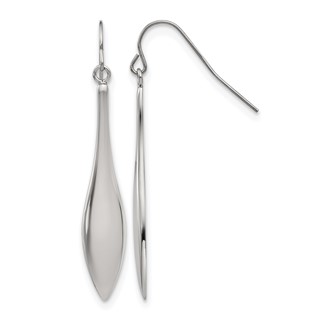 Chisel Stainless Steel Polished Dangle Shepherd Hook Earrings