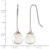 Chisel Stainless Steel Polished Earrings with Glass Ball Shepherd Hook view 5