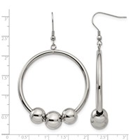 Stainless Steel Polished Dangle Shepherd Hook Earrings view 5