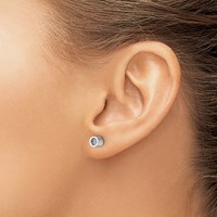 Chisel Stainless Steel Polished Pink CZ June Birthstone Post Earrings view 4