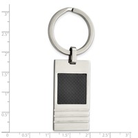 Chisel Stainless Steel Brushed Black Carbon Fiber Inlay Key Ring view 4