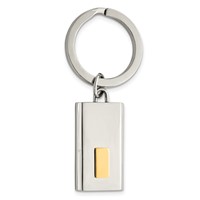 Chisel Stainless Steel Polished Yellow IP-plated Key Ring view 1