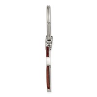 Chisel Stainless Steel Polished Wood Inlay Key Ring view 3
