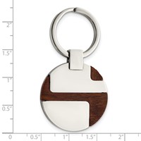 Chisel Stainless Steel Polished Wood Inlay Key Ring view 4