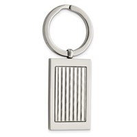 Stainless Steel Polished and Textured Key Ring view 1