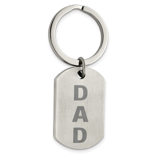 Chisel Stainless Steel Brushed Lasered Dad Key Ring
