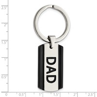 Chisel Stainless Steel Polished Black IP-plated Dad Key Ring view 4