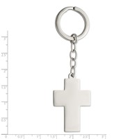 Chisel Stainless Steel Polished Cross Key Ring view 4