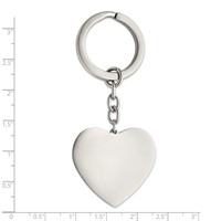 Chisel Stainless Steel Polished Heart Key Ring view 4