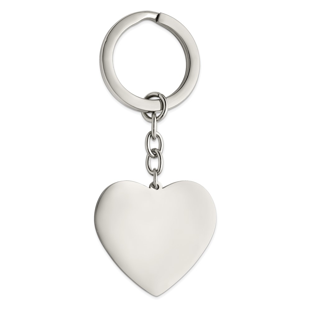 Chisel Stainless Steel Polished Heart Key Ring