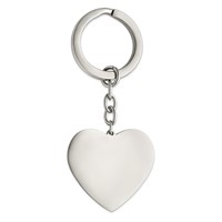 Chisel Stainless Steel Polished Heart Key Ring view 1
