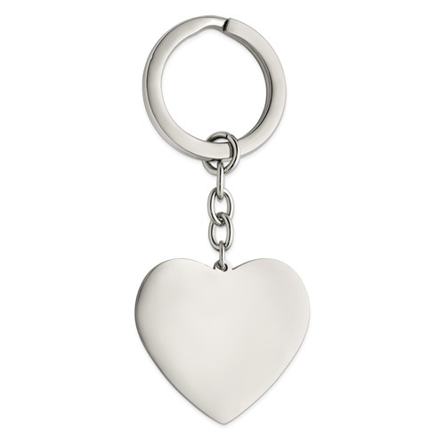 Chisel Stainless Steel Polished Heart Key Ring