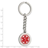 Chisel Stainless Steel Polished Red Enamel Medical Key Ring view 4