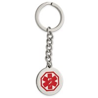 Chisel Stainless Steel Polished Red Enamel Medical Key Ring view 1
