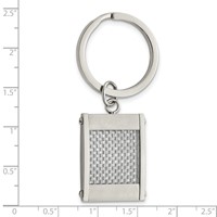 Chisel Stainless Steel Brushed and Polished Grey Carbon Fiber Inlay Key Ring view 4