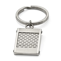 Chisel Stainless Steel Brushed and Polished Grey Carbon Fiber Inlay Key Ring view 5