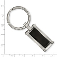 Chisel Stainless Steel Brushed and Polished Black Acrylic Key Ring view 2