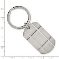 Chisel Stainless Steel Brushed Grooved Key Ring view 3