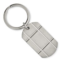Chisel Stainless Steel Brushed Grooved Key Ring view 1