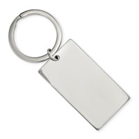 Chisel Stainless Steel Brushed and Polished 1.85mm Rectangle Reversible Key Ring view 1