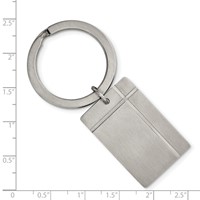 Chisel Stainless Steel Brushed and Grooved Key Ring view 3