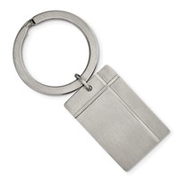 Chisel Stainless Steel Brushed and Grooved Key Ring view 1
