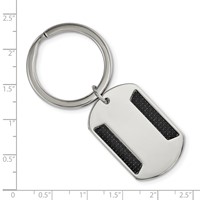 Chisel Stainless Steel Polished Black Carbon Fiber Inlay Key Ring view 3