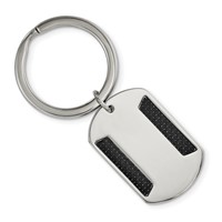 Chisel Stainless Steel Polished Black Carbon Fiber Inlay Key Ring view 1