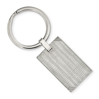 Chisel Stainless Steel Polished and Textured Key Ring view 1