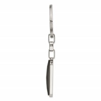 Chisel Stainless Steel Polished Solid Black Carbon Fiber Inlay Key Ring view 2