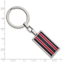 Stainless Steel Polished Black and Red Fiber Glass Key Ring view 2