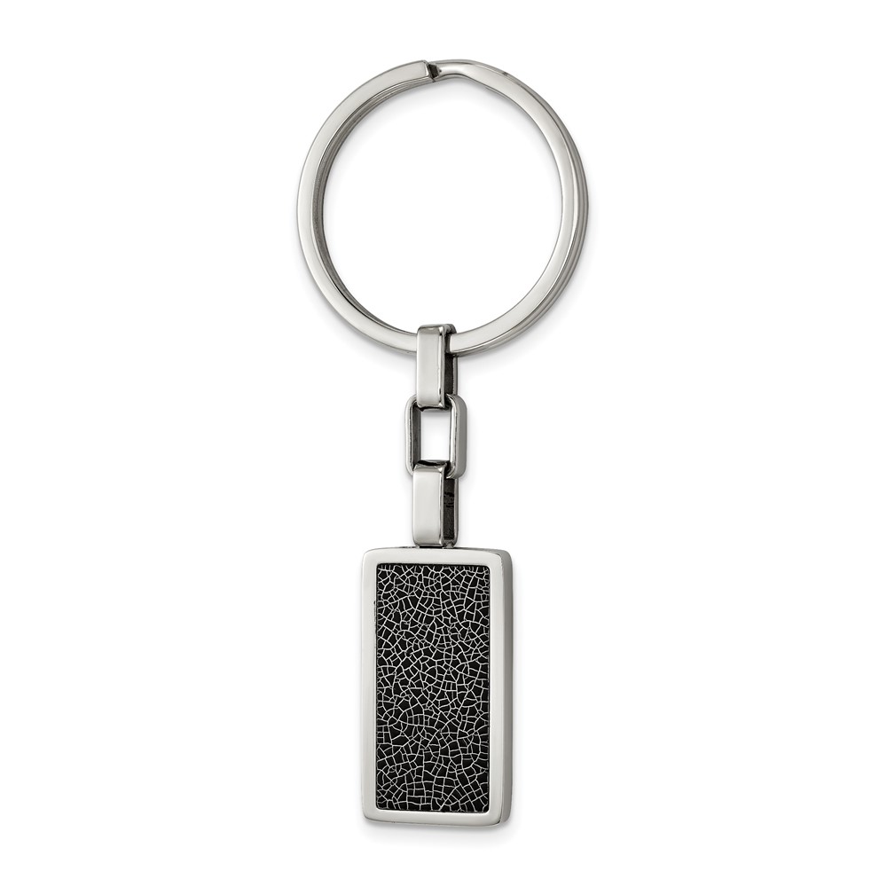 Stainless Steel Polished Ring with Black Stoving Varnish Key