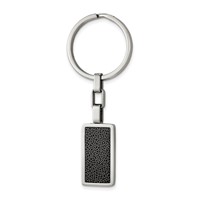 Stainless Steel Polished Ring with Black Stoving Varnish Key view 1