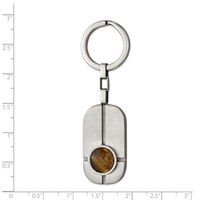 Chisel Stainless Steel Brushed and Polished Ring with Tiger's Eye Key view 2
