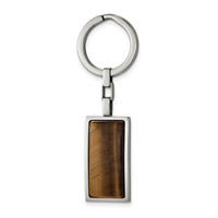 Chisel Stainless Steel Polished Tiger's Eye Key Ring view 1