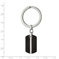Stainless Steel Brushed and Polished Black IP-plated Key Ring view 2