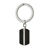 Stainless Steel Brushed and Polished Black IP-plated Key Ring view 1