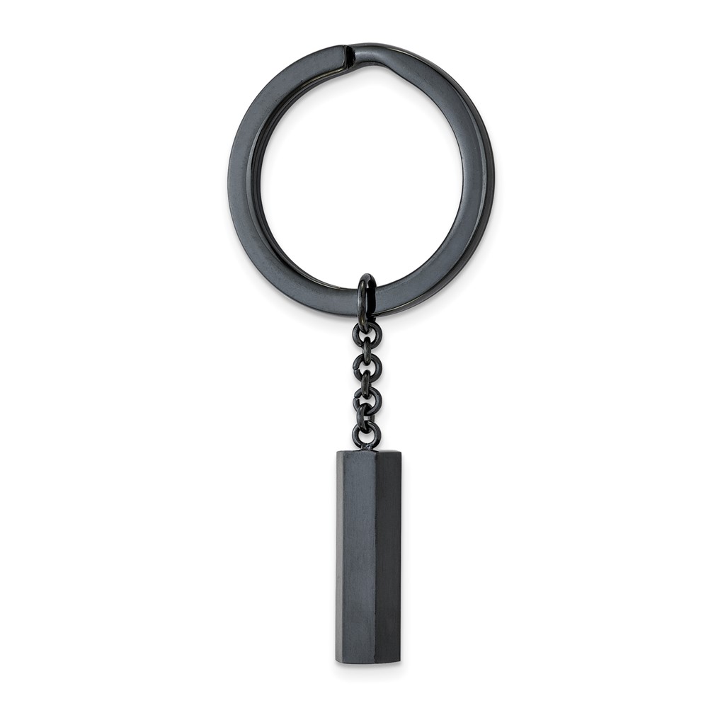 Chisel Stainless Steel Brushed and Polished Dark Grey IP-plated Key Ring