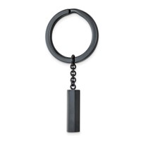 Chisel Stainless Steel Brushed and Polished Dark Grey IP-plated Key Ring view 1