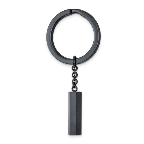 Chisel Stainless Steel Brushed and Polished Dark Grey IP-plated Key Ring