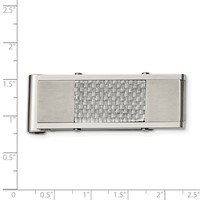Chisel Stainless Steel Brushed and Polished Grey Carbon Fiber Inlay Money Clip view 4
