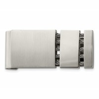 Chisel Stainless Steel Brushed and Polished with Cable Money Clip view 1