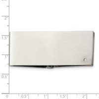 Chisel Stainless Steel Brushed.03 Carat Diamond Hinged Money Clip view 4