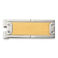 Chisel Stainless Steel Brushed and Polished Yellow IP-plated Money Clip view 1
