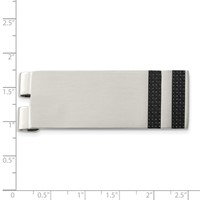 Chisel Stainless Steel Brushed Black Carbon Fiber Inlay Money Clip view 4