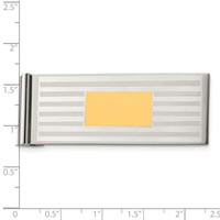 Chisel Stainless Steel Brushed and Polished Yellow IP-plated Money Clip view 4