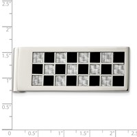 Chisel Stainless Steel Polished Black and Grey Carbon Fiber Inlay Money Clip view 4