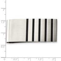 Chisel Stainless Steel Brushed Black Rubber Accents Money Clip view 4